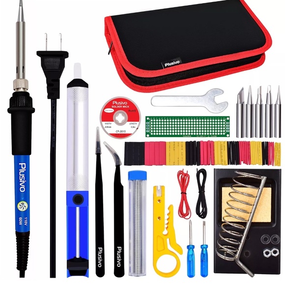 Soldering Iron Kit - 60W Soldering Iron Adjustable Temperature, Solder Wire, ... - Picture 7 of 13